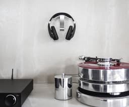 Wandhouder voor hoofdtelefoon van geanodiseerd aluminium - Snelle wandmontage en optimale opslag — thumbnail 2