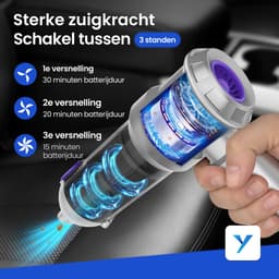 Auto stofzuiger draadloos - Handstofzuiger - Mini Stofzuiger - Stofzuiger Auto - Incl. blaasfunctie, opzetstukjes en reiskoffertje — thumbnail 2