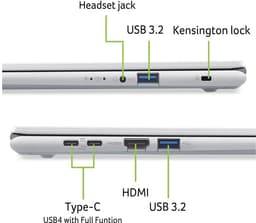 Aspire Go 16 AG16-71P-9654 - Laptop - 16 inch - i9-13900H - 32GB - 1TB SSD - Verlicht toetsenbord - Zilver — thumbnail 3