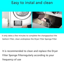 Foam Sponge - Filter Droger - 4stuks - filter Foam filter droger - droger sponsfilter - Geschikt voor Whirlpool - Gelijk aan model: 481010345281 481010716911(230 x 115 x 14MM) — thumbnail 6