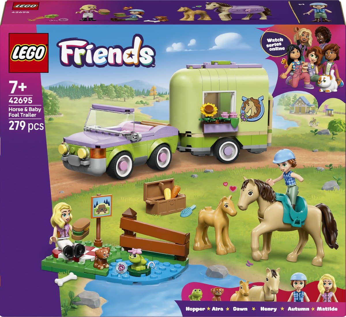 Lego Friends 42695 Trailer Met Paard En Veulen Bouwstenen — afbeelding 1