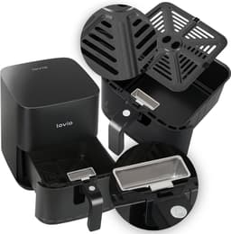 LOVIO PureFry Airfryer – 5L Heteluchtfriteuse – Stoomfunctie – Touchscreen – 1450W – Zwart — thumbnail 8