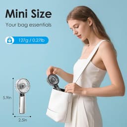 Doorzichtige Mini Ventilator met 3 Snelheden - Lichtgewicht en USB Oplaadbaar voor Buiten en Reis — thumbnail 4