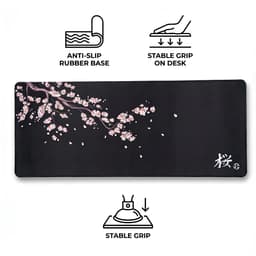 Grote Muismat 80x30 | Gaming Muismat | Zwart | XXL | Antislip | Desktop Mat | Computer Mat | Japanse blossom — thumbnail 5