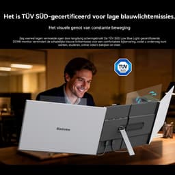 Blackview DCM8 15.3" Dubbele Draagbare Monitor – 100% sRGB – Extra Laptopscherm 13-17.3" – Uitbreidingsscherm – Plug & Play – Geschikt voor PC, Laptop, Xbox, PS3/4/5, Switch – Grijs — thumbnail 4