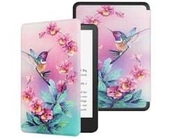 MOKASE Hoesje voor 6,8" Kindle Paperwhite (11e Generatie 2021), Synthetisch Leer Hoes met Slimmer Wekker/Slaap voor 6,8" Kindle Paperwhite & Handtekening Editie & E-lezer kinderen 2021, HummingBird