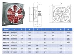 Krachtige industriële axiale ventilator 300mm tot 600mm voor toevoer- en afzuiging — thumbnail 5