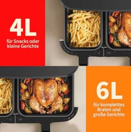 Dual Zone Heteluchtfriteuse 2800W met Kijkvenster en 12-in-1 Kookprogramma's — thumbnail 5