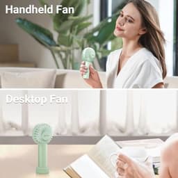 Draagbare mini-ventilator met 3 snelheden - Oplaadbare handventilator voor reizen en make-up — thumbnail 5