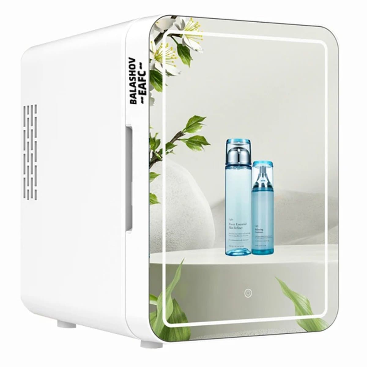 Milova Mini koelkast - Make-up koelkast - Koelkast voor onderweg - 4L - Cosmetische opslag - LED spiegel - Draagbare koelkast - Cosmetica koeling - Camping - Tafelmodel — afbeelding 1