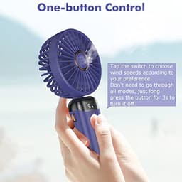 Draagbare Mini Ventilator met 5 Snelheden, Oplaadbare Zakventilator voor Kantoor en Outdoor Gebruik — thumbnail 3