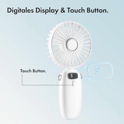 Draagbare Oplaadbare Mini Nekventilator met 5 Snelheden en Telefoonhouder - USB Ventilator voor Thuis, Kantoor en Reizen — thumbnail 3