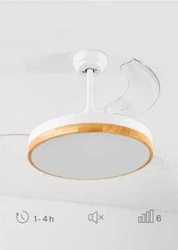 Plafondventilator met Licht en Afstandsbediening, Houtkleurige Design, 108 cm, Stille 40 W Motor, Intrekbare Bladen, 6 Snelheden, Timer en Wifi — thumbnail 1