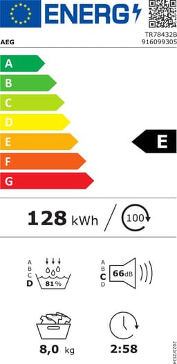 AEG TR78432B 7000 serie SensiDry® - Wasdroger Warmtepompdroger - NL/FR — thumbnail 3