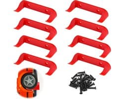 Speelgoedauto Muurbeugel - Auto Display - Verticale Muurbeugel - Rood - Stenen Model Collectie - Liefhebbers - Geschikt voor Speed Champion - 8 stuks