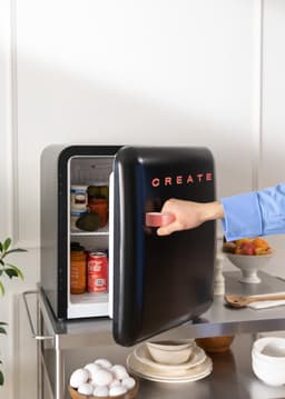 CREATE - Koelkast in retrostijl - Gebroken wit - Handvat Terracotta - FRIDGE RETRO 48L — thumbnail 4