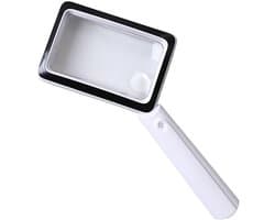 Oplaadbaar Rechthoekig Vergrootglas met 20 LED-lampjes en Drie Helderheidsniveaus