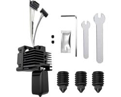 Complete Hotend Set voor 3D-printer - Inclusief 0.4, 0.6 en 0.8mm Gehard Stalen Nozzles