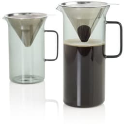 AdHoc Pour Over Koffiezetter Impact - 600 ml - Incl. Permanent RVS Filter - Mondgeblazen Glas - Grijs — thumbnail 3