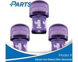 Dyson V12 Detect Slim Absolute Filters (3 Stuks, Plus.Parts® alternatief voor 971517-01)