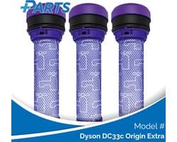 Dyson DC33c Origin Extra Filters (3 Stuks, Plus.Parts® alternatief voor 923413-01)