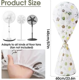 Elektrische Staande Ventilator met Stofbescherming - Huishoudventilator met Bloemenprint — thumbnail 5