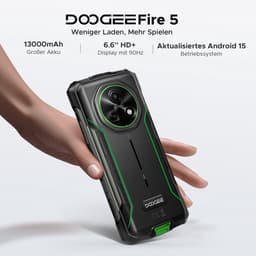 DOOGEE Fire 5 4G - Robuuste Smartphone - Robuuste Telefoon - Android 15 - 12 GB RAM / 64 GB ROM (TF 2 TB) - 6,6-inch HD+90 Hz - 13000 mAh - 13 MP +8 MP camera - Face ID - NFC - OTG - GPS - Groen — thumbnail 5