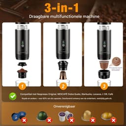 Vitdipy - Draagbaar Koffiezetapparaat - 80ml - Draagbare Espressomachine – 3-in-1 Accu Koffiezetapparaat - voor Reizen, Camping & Onderweg — thumbnail 2