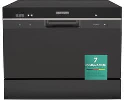 Heinrich's HTG 8840 mini vaatwasser - 7 programma's - gebruik slechts 6,5 liter per cyclus - zwart