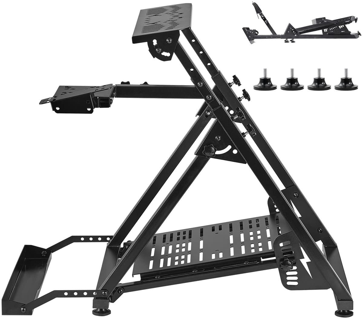 Verstelbare en Opvouwbare Racestuurstandaard, Compatibel met Logitech G923 G920 G29 G27, Thrustmaster T300rs TX F458 T500rs T3pa-Pro(F1/GT), Gaming Cockpit Stand, Pedalen Niet Inbegrepen — afbeelding 1