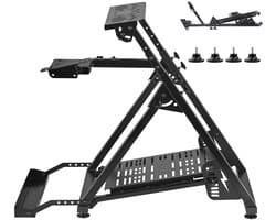 Verstelbare en Opvouwbare Racestuurstandaard, Compatibel met Logitech G923 G920 G29 G27, Thrustmaster T300rs TX F458 T500rs T3pa-Pro(F1/GT), Gaming Cockpit Stand, Pedalen Niet Inbegrepen