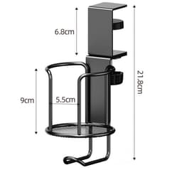 2 in 1 Bekerhouder met Hoofdtelefoon Hanger - 360 Swivel - Clip-on Tafel - Voor Bureau of Tafel - Genoeg om Koffiemokken, Waterflessen, Hoofdtelefoon - Bureau Cup Houder Klem — thumbnail 5