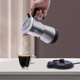 Espressomachine - Koffiezetapparaat - Italiaanse Koffie - Afneembare Basis - 300 ml - Zilver — thumbnail 5
