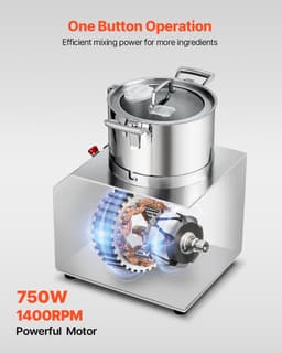 VEVOR Keukenmachine Groentesnijder 6L Voedselveilige Roestvrijstalen Mixer — thumbnail 3