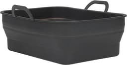 1 stuk Siliconen frituurmandje - Opvouwbaar met dubbele uittrekbare opbergruimte - Speciaal bakblik voor airfryer - Universeel te gebruiken in oven en magnetron - 12,7 cm × 19,56 cm × 7,01 cm - Geschikt voor airfryer, oven en magnetron - Zwart — thumbnail 6