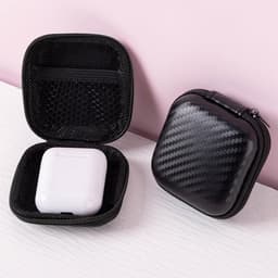 Ronte - Opbergdoos voor hoofdtelefoon, harde beschermhoes - Set van 3 - Opbergdoos voor mini-hoofdtelefoon - Vierkante beschermbox - Hoofdtelefoontas — thumbnail 3