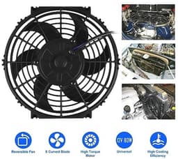 Universele Auto Koelventilator 10 Inch 12V 80W – Elektrische Ventilator voor Auto en Vrachtwagen — thumbnail 1