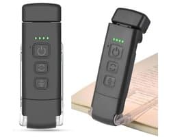 Lamp voor boeken met klem, oogvriendelijke leeslamp met 3 kleuren en 5 dimbare helderheidsniveaus