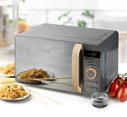 DOMO DO3420 Microgolfoven Solo ‘Wood You’ - Magnetron - Vrijstaand - 20 L - 700 W - Houtlook Handvat — thumbnail 3