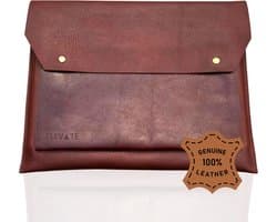 Elevate® Premium Crazy Horse Leren Laptoptas – 17 inch – Handgemaakte Full-Grain Laptop Sleeve – Waterafstotend & Zelfherstellend – Luxe Documententas / Laptophoes voor Werk & Reizen