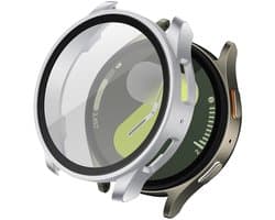 Screen protector - Geschikt voor Samsung Galaxy Watch 7 - 40 mm - Full Cover Hard Case / Beschermend Hoesje - Zilver