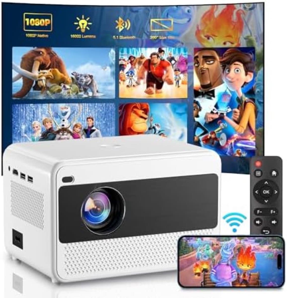 Compacte HD Beamer met Scherp Beeld en Draadloze Verbinding — afbeelding 1