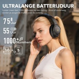 1Mii Y8+ Active Noise Cancelling Headphones, Wireless LDAC Hi-Res Audio with Adjustable EQ, 75 Hours Playtime, Over-Ear Bluetooth Headphones, Comfortable, Foldable Black — thumbnail 4
