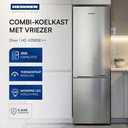 Heinner HC-V288SE++ Koel-vriescombinatie 288 L – Low Frost – Super Freezing – Mechanische Bediening – Omkeerbare Deur – Zilver – 5 Jaar Garantie — thumbnail 5