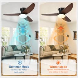 MUPOO Smart Plafondventilator met verlichting Ø100 cm - Dimbaar - APP & Afstandsbediening - 60W - 6 Snelheden - 3000-6000 K - Geheugenfunctie - Timer - Zomer/Winter functie - Modern - Woonkamer Slaapkamer Kantoor — thumbnail 3