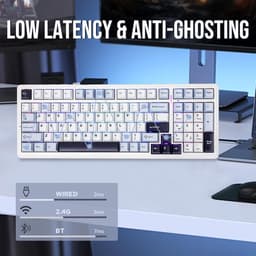 EPOMAKER x AULA F99 - Wit/Blauw - Mechanisch Draadloos Toetsenbord - RGB - 100% - QWERTY - Gaming Keyboard - Leobog Reaper Switch — thumbnail 3