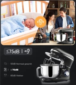 AMA® Mixer met Mengkom - Keukenmachine - Keukenrobot - Inclusief Accessoires - 38x24x32cm — thumbnail 4