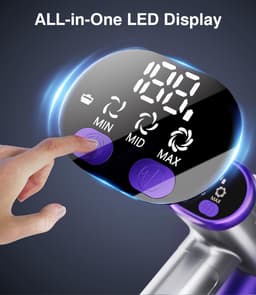Accustofzuiger 40000 Pa 450W – Draadloze Stofzuiger met Smart Display en 50 Min Looptijd – Automatische Modus & Anti-Klitborstel voor Tapijt en Harde Vloeren — thumbnail 2