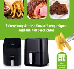 Smart Kitchen Heteluchtfriteuse 3.3L Kleine Airfryer voor Compacte Keukens – Mini Aircooker met LED Touch Display, 9 Programma’s, Automatische Uitschakeling | Gezond Frituren met 90% Minder Olie Airfryer Klein & Elektrisch met Kajal Sticker — thumbnail 5