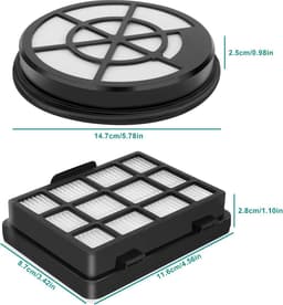 1 stuk - vervangingsfilter accessoires - filter accessoires -1 voorfilter (spons type 14.7×14.7×2.5cm) + 1 nafilter (11.6×8.7×2.8cm) - HEPA-filter - zwart — thumbnail 3